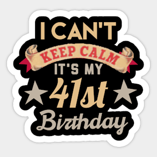 41st birthday gift Sticker